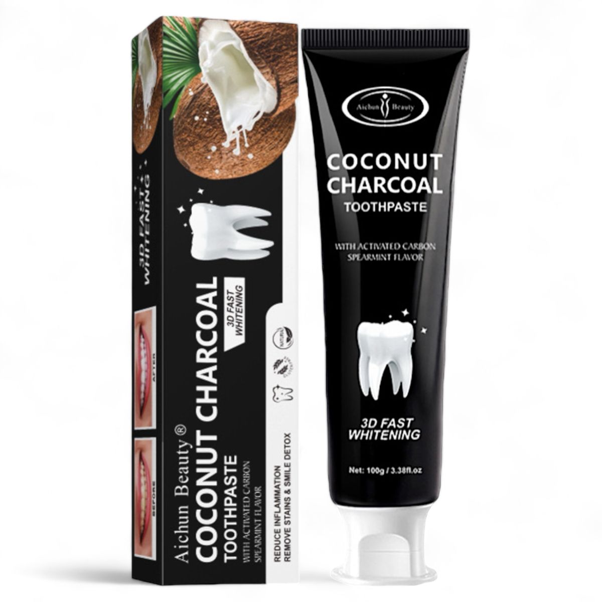Aichun Beauty Coconut Charcoal 3D Whitening Toothpaste 100g | Shop ...
