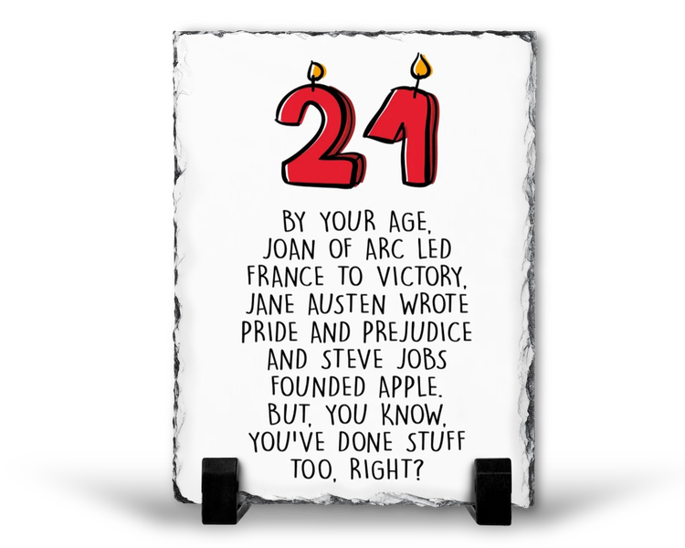 21 By Your Age 21st Birthday Gift Rock Slate