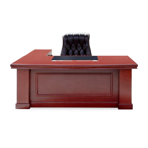 Montgomery 1 Mahogany Executive Desk with Scratch-Resistant Leather Inlay