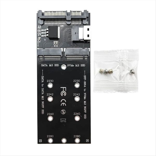 M 2 Sata Ngff Ssd To Sata + M2 Nvme Ssd To Sff-8654 Converter