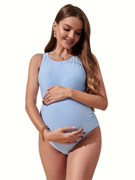 Maternity One-Piece Swimsuit With Open Back