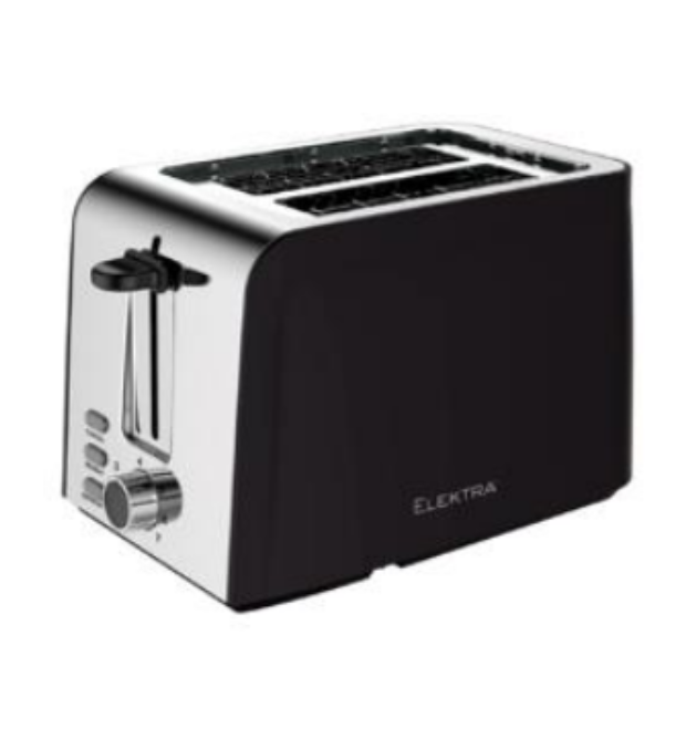Elektra 2 Slice Toaster Black Defrost Defrost/Reheat/Cancel buttons