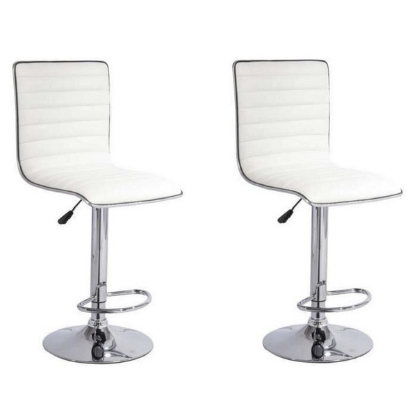 Bar Stools / Kitchen Counter Chairs - Set of Two – White Colour
