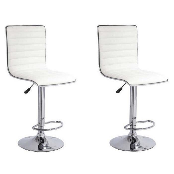 Bar Stools / Kitchen Counter Chairs - Set of Two – White Colour | Shop ...