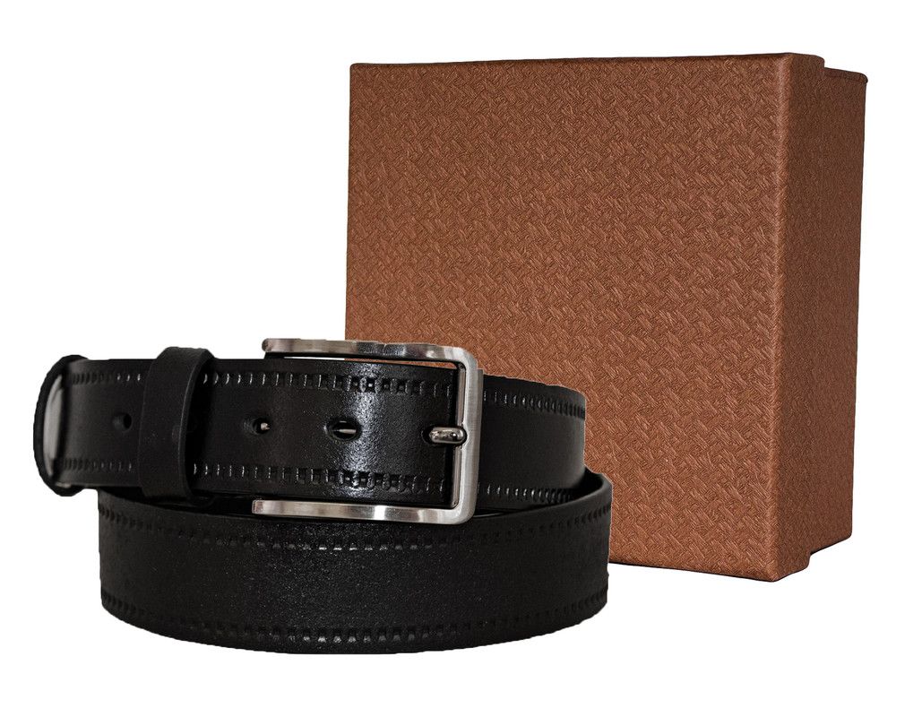 Fino 51851 Genuine Leather Men’s Jean Pin Buckle Belt with Box Shop