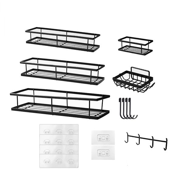 Adhesive Shower Caddy Set Rustproof Bath Organizer Racks for Home Decor