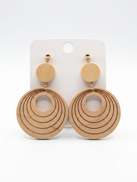 Women Brown Wood Drop &amp; Dangle Earrings