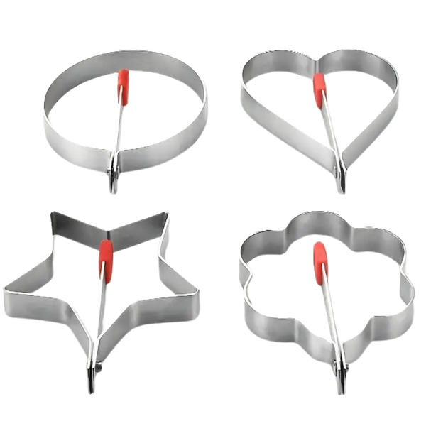 Bestby - Stainless Steel Frying Egg Omelette Pancake Cooking Mold(Set of 4)