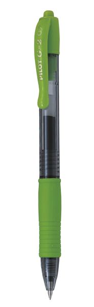 Pilot G-2 0.7 Gel Retractable Pen - Box of 12 - Lime Green