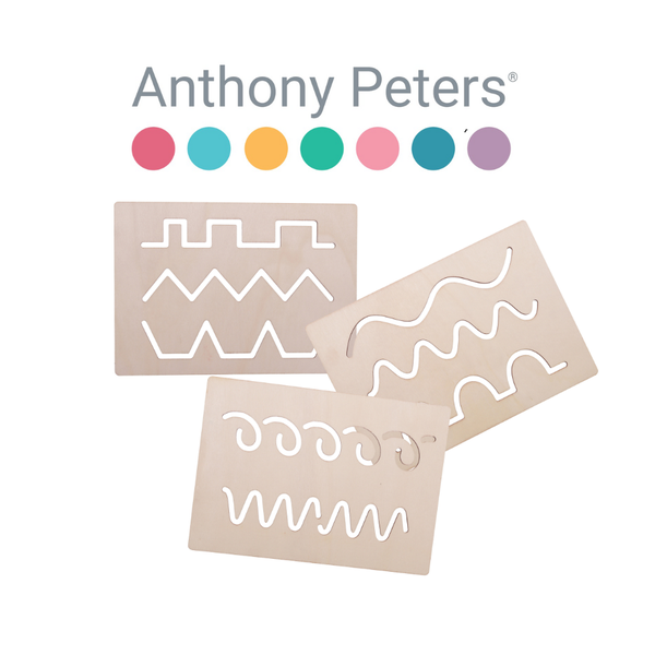 Anthony Peters - Wooden Pattern Stencils: Handwriting &amp; Fine Motor - 3pcs