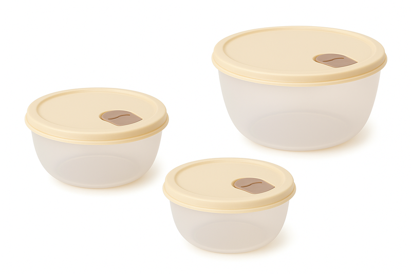 NX Store - 3-Piece Airtight Round Food Storage Set | Multi-Size Containers