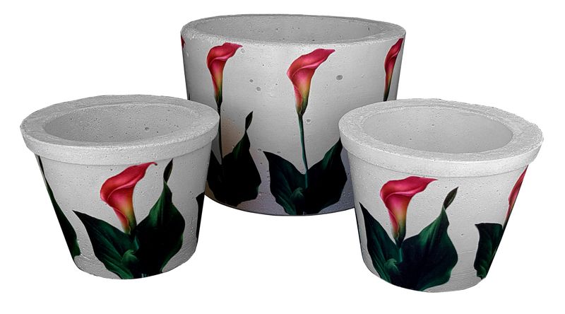 Perfectly Potty - Artisan Cement Pot - Lily - Set