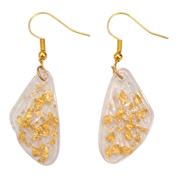 Handmade Gold Leaf Resin Earrings - Artisan Made
