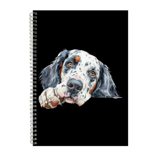 English Setter A4 Notebook Spiral Lined Notepad Dog Idea 333