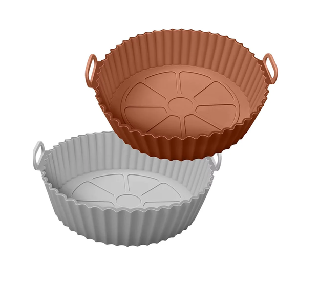 2 x IPSTYLE Reusable Silicone Air Fryer Liners Pots Air Fryer Silicone Pot