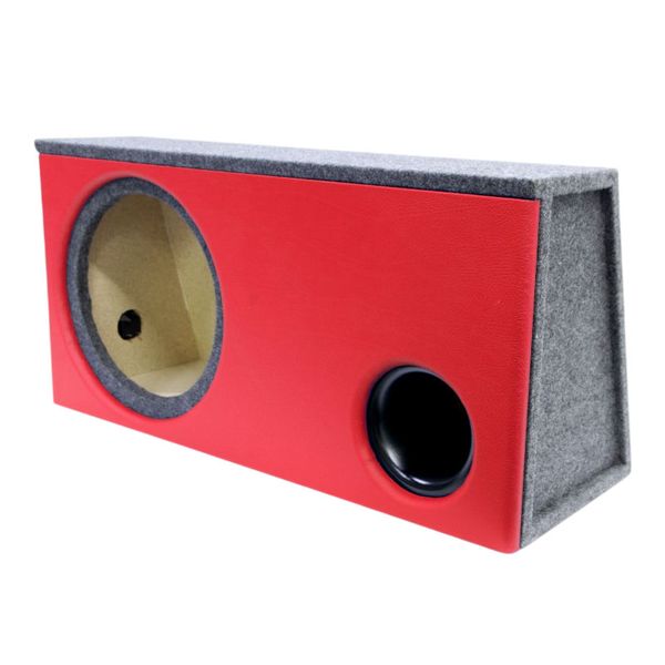 12" Vinyl Front Single Subwoofer Flared Port Speaker Box Enclosure - Black