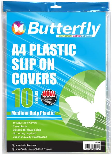 Butterfly A4 Plastic Slip-On Covers - Clear - (Pack Of 25)