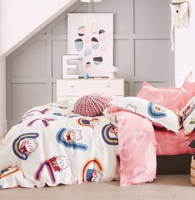 Linen Boutique - Kids Duvet Cover Set - Alphabet - Pinki 