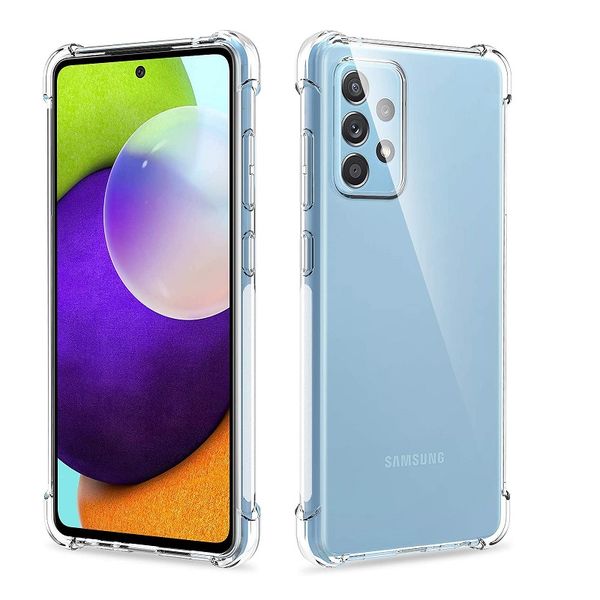Clear Shockproof Cover for Samsung A52 and Glass Protector