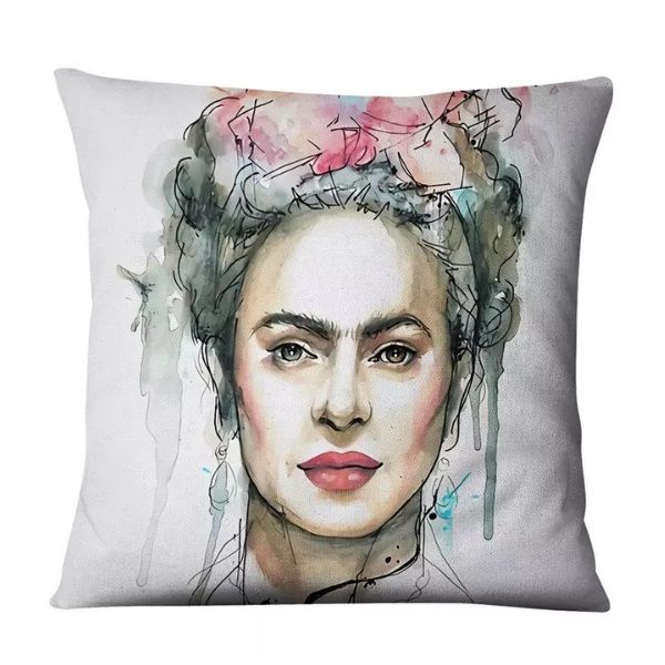 Frida Kahlo Cushion Slip Self-portrait Cotton Linen Blend - Cover Only