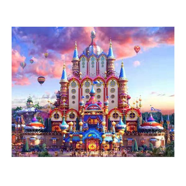 Diamond Painting DIY Kit,Full Drill, 50x40cm- Dream Castle