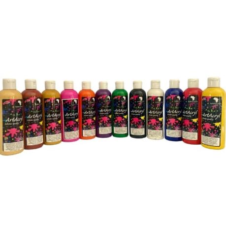 ArtAcryl - Scholar Acrylic Paint - 12-Pack Classroom Set (Bright Colours)