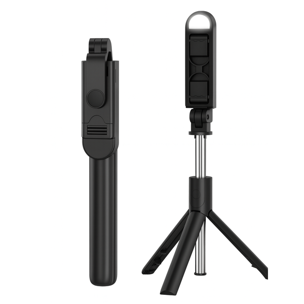 Bluetooth Selfie Stick - With LED Light &amp; Remote