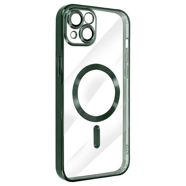 L.V.M MagSafe Case for iPhone 14 Silicone Camera Chrome Green