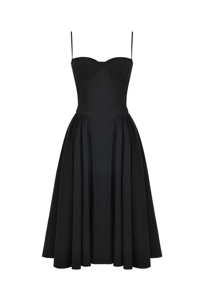 Women's Summer Midi Dress - Sleeveless Corset Style