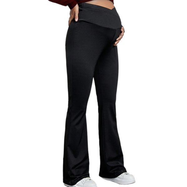 Womens Maternity Cotton Leggings High Waisted Stretchy