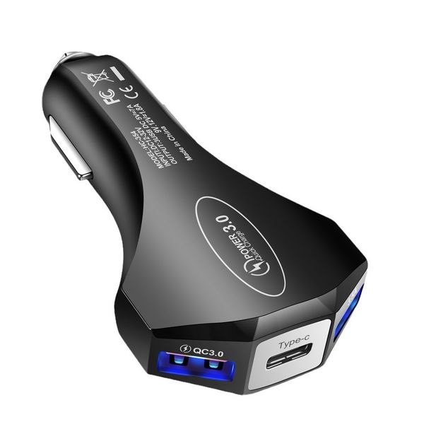 Universal Multiport Car Charger with Qc 3.0 - 7a - Black