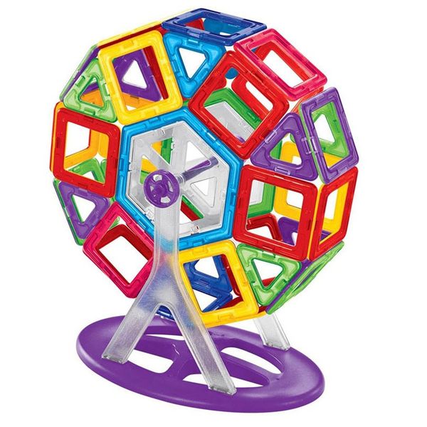 Kids Interactive Magnetic Tiles 3D Building Blocks - Multicolor - 78 Pieces