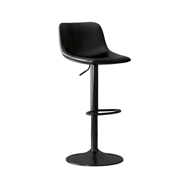 Leather Modern Counter Stool with Adjustable Height, Swivel &amp; Footrest
