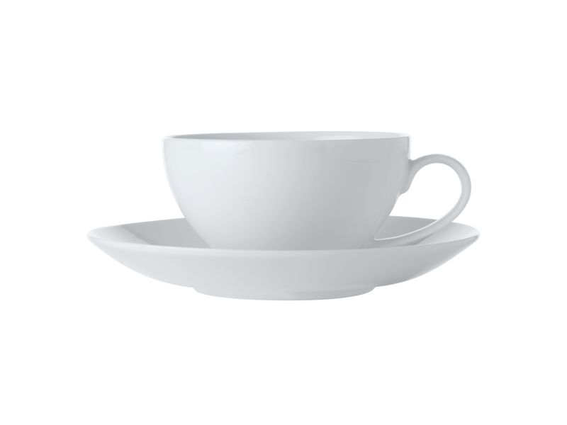 Maxwell and Williams White Basics Coupe Cup and Saucer 250ml - Set of 4