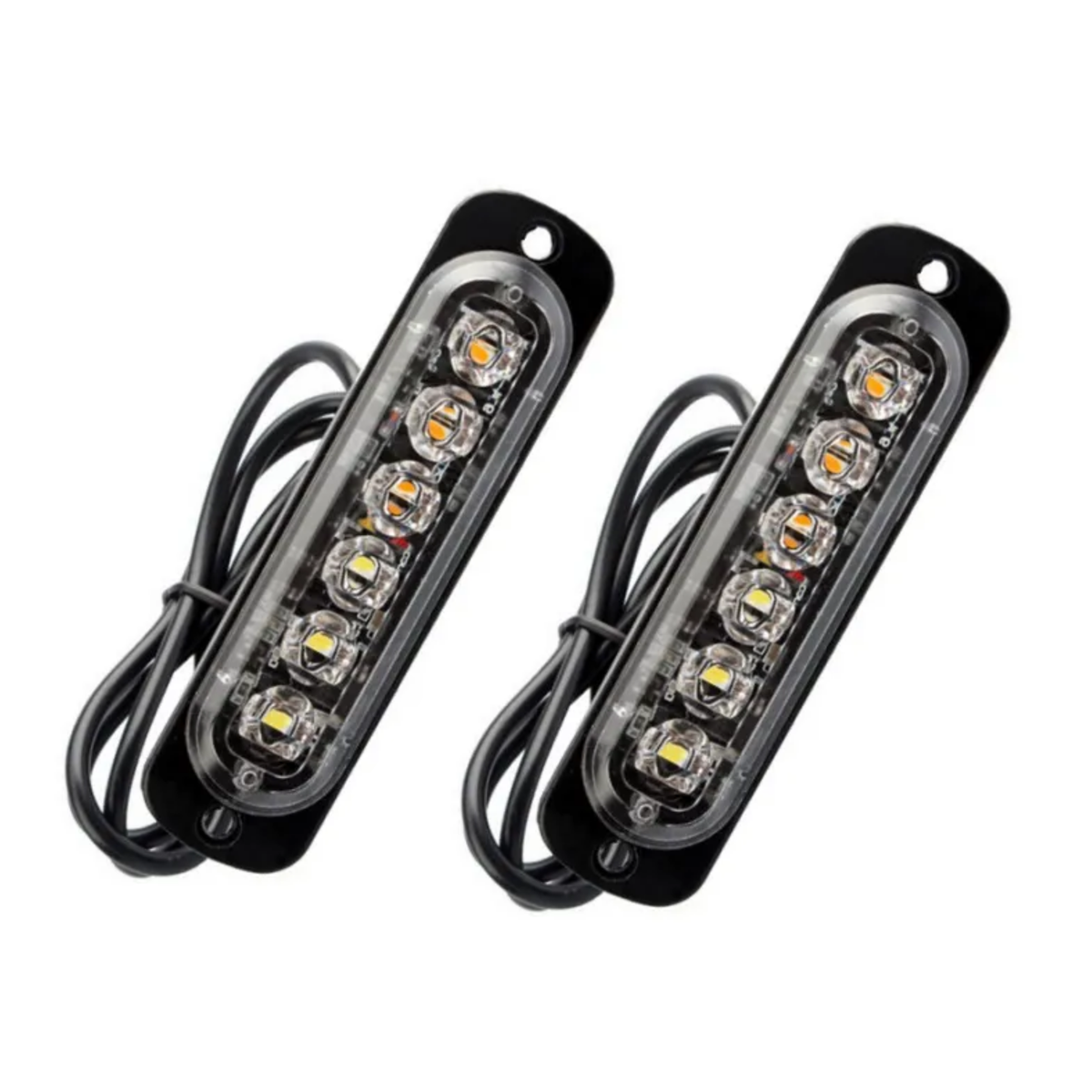 6 LED Flashing Emergency Lights White & Amber Set of 2 Shop Today