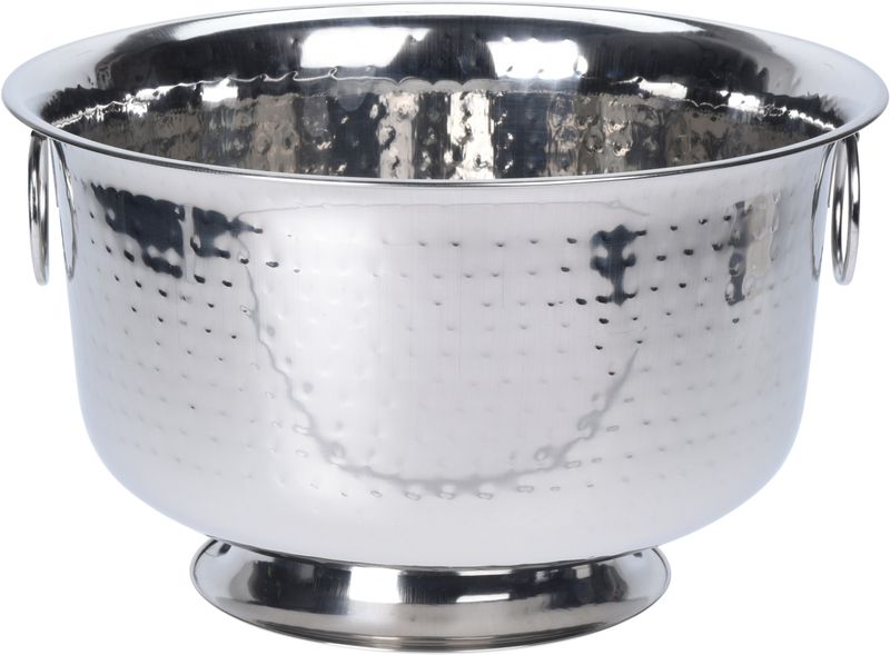 Punch Bowl 40x24cm Stainless Steel Hammered With Ring Handles