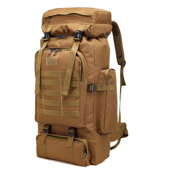 75L Large Oxford Military Hunting Hiking Backpack - Khaki Color