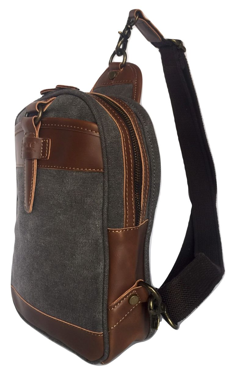 Vivace Canvas Chest Sling Casual Bag Crossbody Backpack Grey Buy