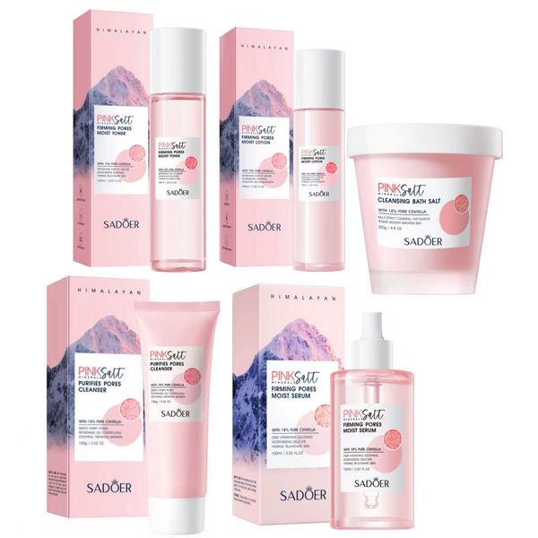 SADOER Pink Salt Centella 18% Luxury Firming Pore Care Skincare Set