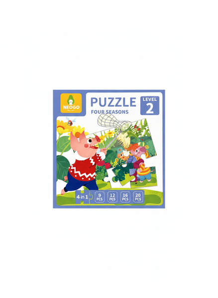 Neogo Four Seasons 4-in-1 Puzzle Set 9 12 16 and 20 Pieces Puzzle