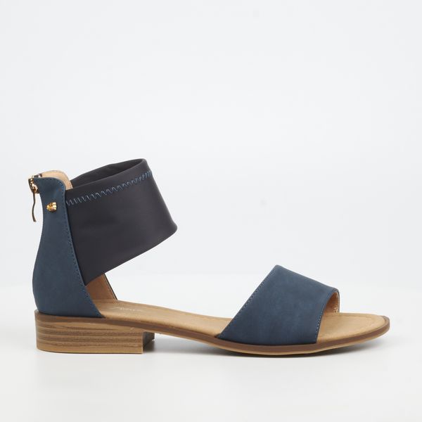 Miss Black Micah 6 Women's Faux Nubuck Flat Sandals - Navy
