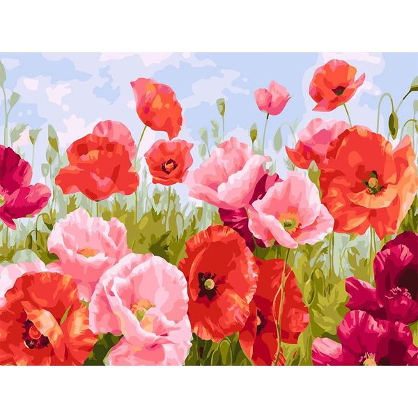 Full Drill Round Dot - Red Pink Poppy image