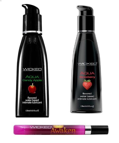 Wicked Adult Sensual Clitoral Gel w Strawberry &amp; Candy Apple Lube Lubricant
