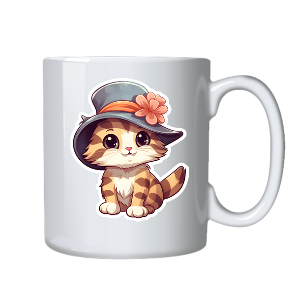 Kitten Cat 3 Kawaii Sticker Theme Mug Cup Birthday Christmas Gift 502