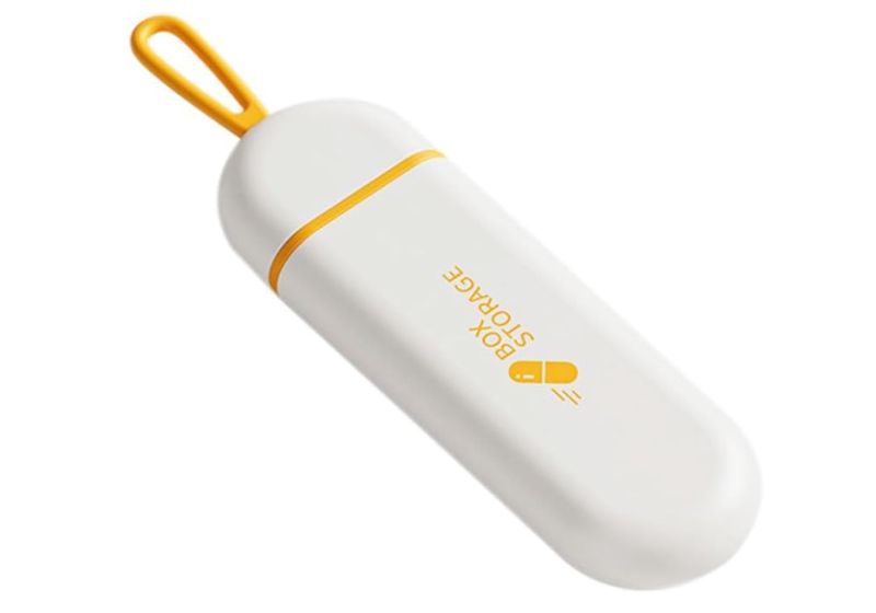 Travel Pill Organizer with Silicone Carrying Rope 3 Compartment Daily Pill