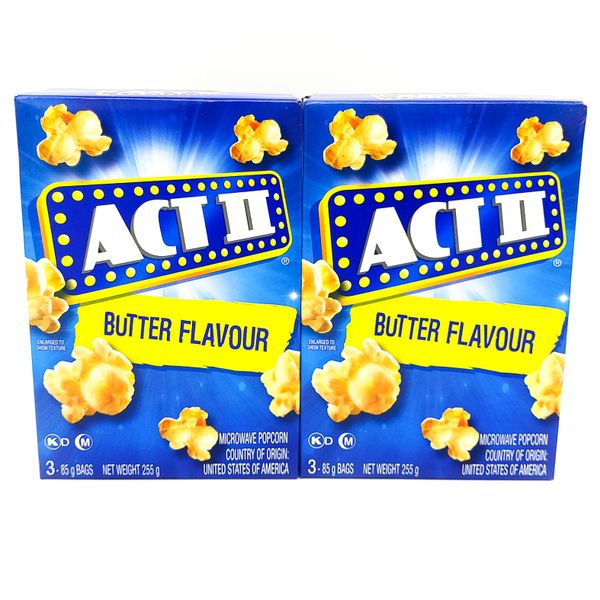 ACT 11 - Butter Flavour Popcorn - 2 Pack (6 x 85g Popcorn Bags)