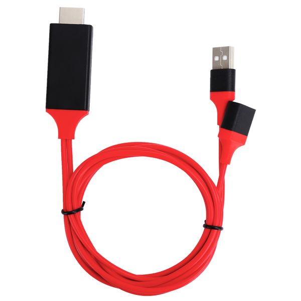 1080p Type - C Mobile Phone to HD Multimedia Interface USB Adapter for iOS &amp; Android (Red)