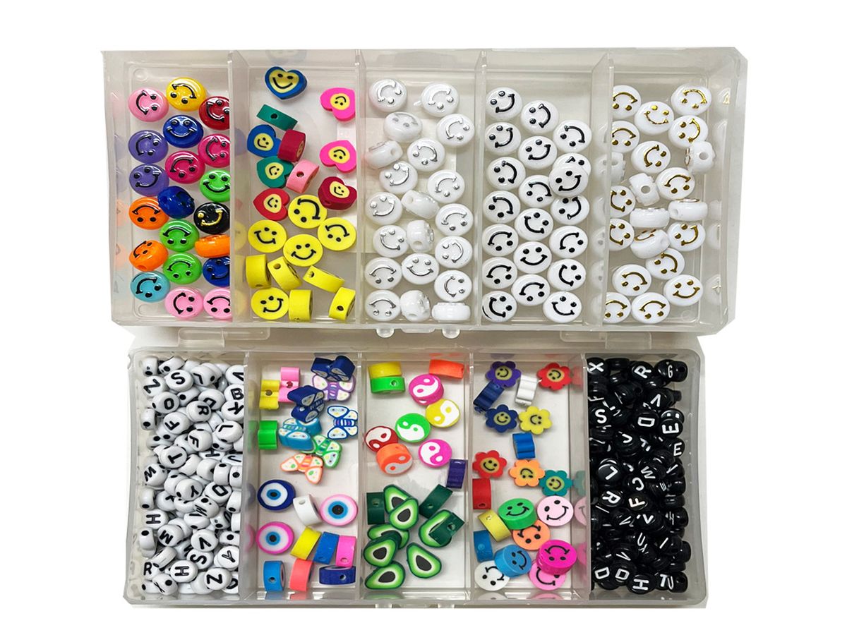 BEAD COOL Beading Kit Polymer Clay Smiley Emoji Evil Eye