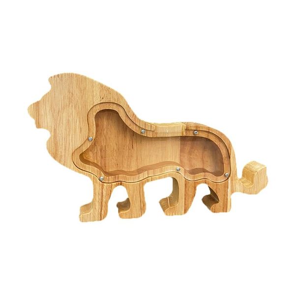 Creative Art Supplies - Wooden Piggy Bank - Lion