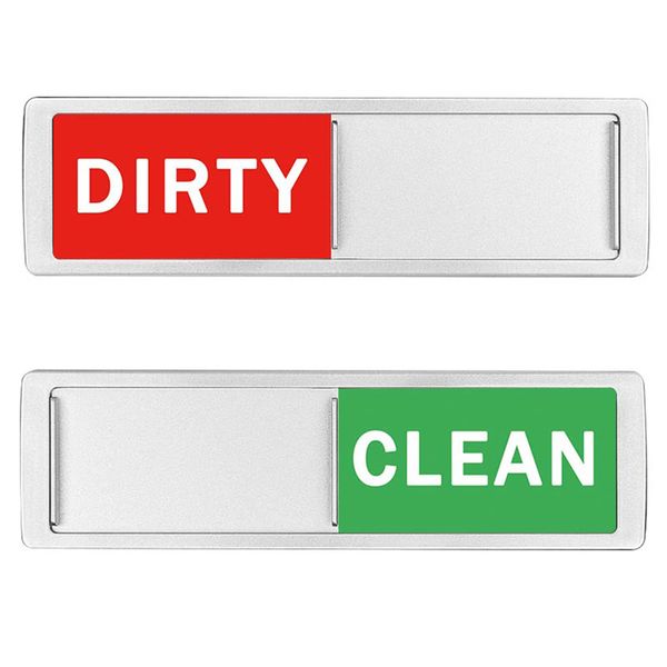 Slidable Dishwasher Magnet Sign-Includes Adhesive for Non-Magnetic Surfaces